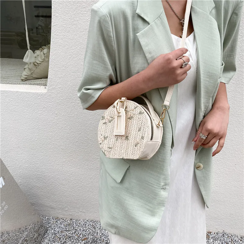 CoCopeanut Fashion Round Shaped Crossbody Bags Women Alligator Pattern PU  Leather Shoulder Messenger Bag Small Circle Phone Purse Handbag