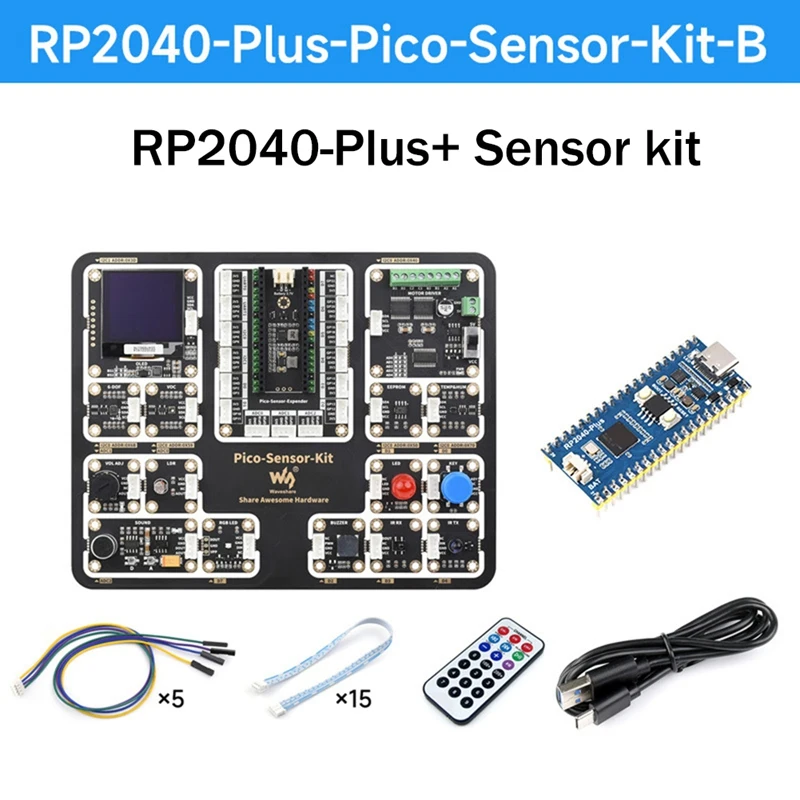 full-waveshare-for-raspberry-pi-rp2040-plus-expansion-board-sensor-modules-kit-for-raspberry-pi-pico-series-motherboards