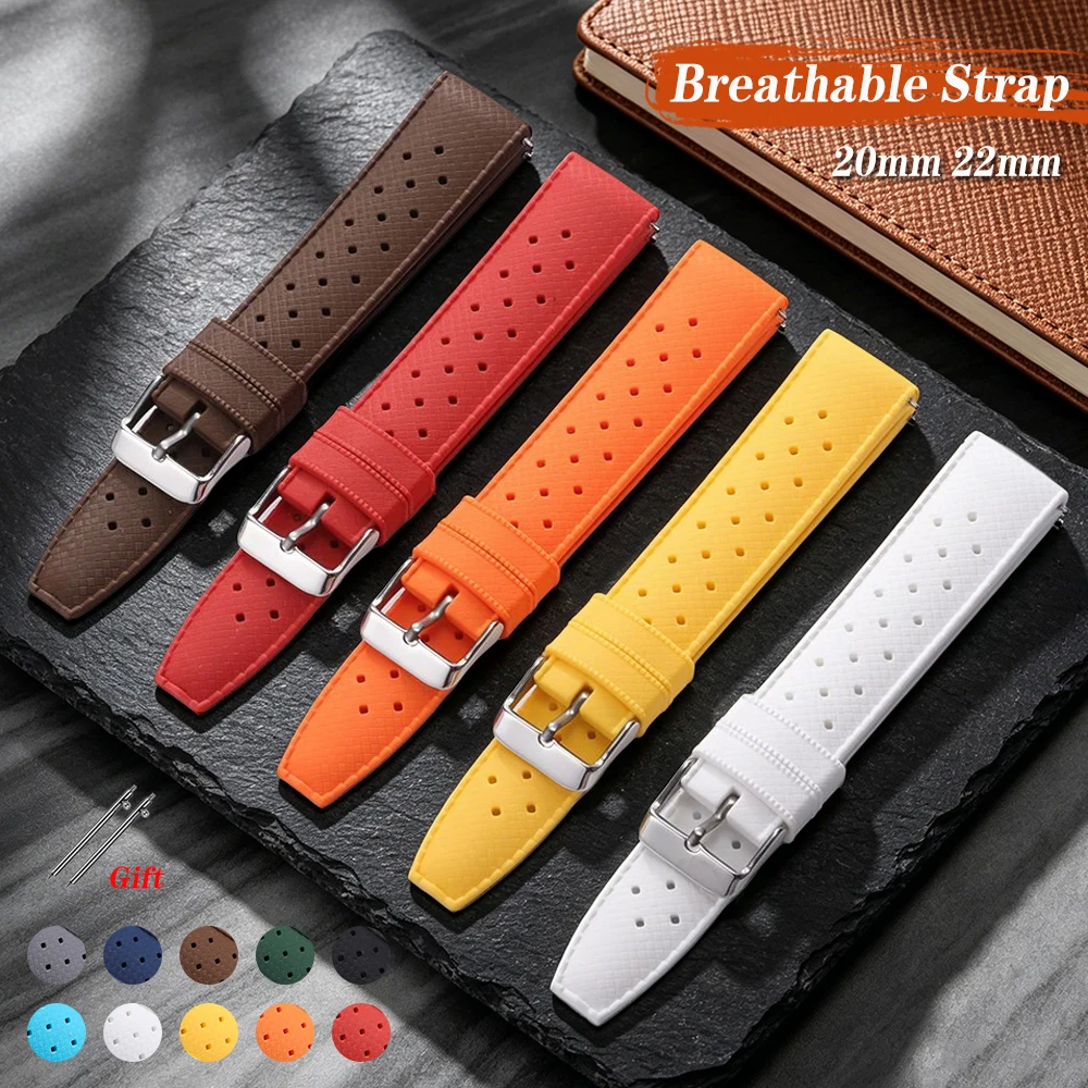 Breathable Premium Silicone Waterproof Watch Strap - Soft Wrist Band Accessories
