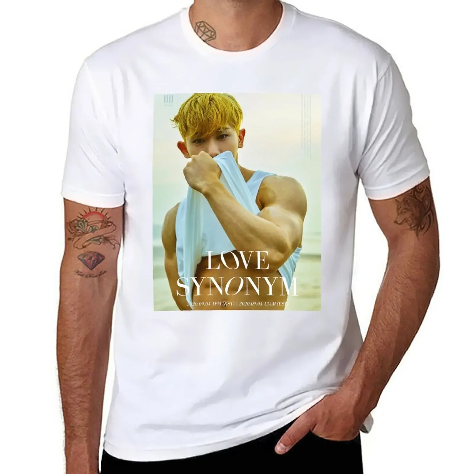 

WONHO OPEN MIND T-Shirt heavyweights oversized for a boy plain t shirts men