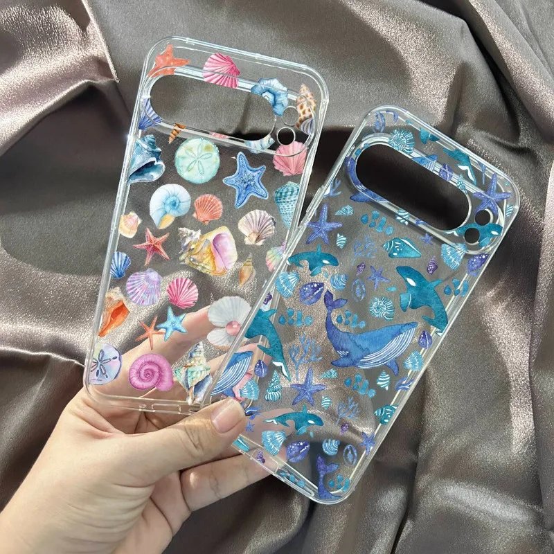 Ocean Life Summer Clear Soft TPU Phone Case - Cute Sea Shell Design