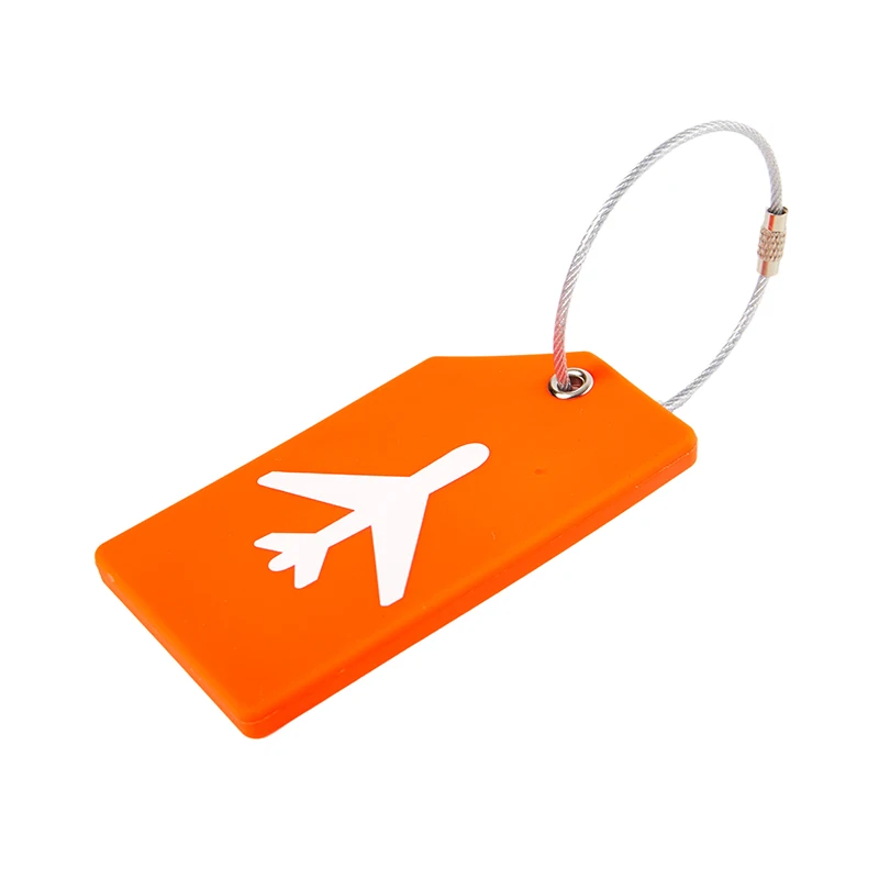 Lot De 2 étiquettes De Bagages En Silicone Protege – Grises à Rayures – Carte D'identité Incluse – Neuves