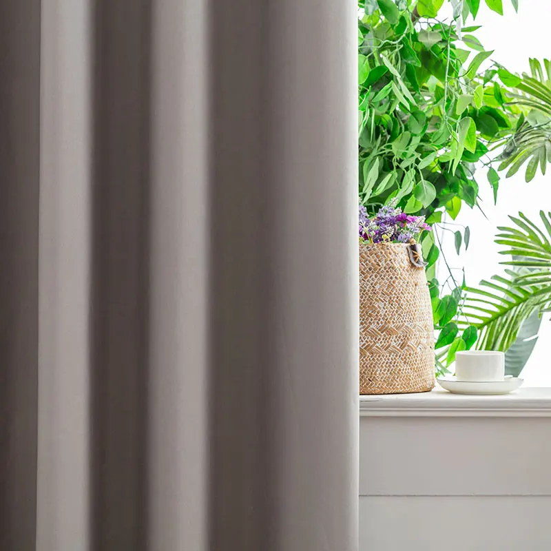 1PC Blackout Grey Thermal Insulated Curtains 2