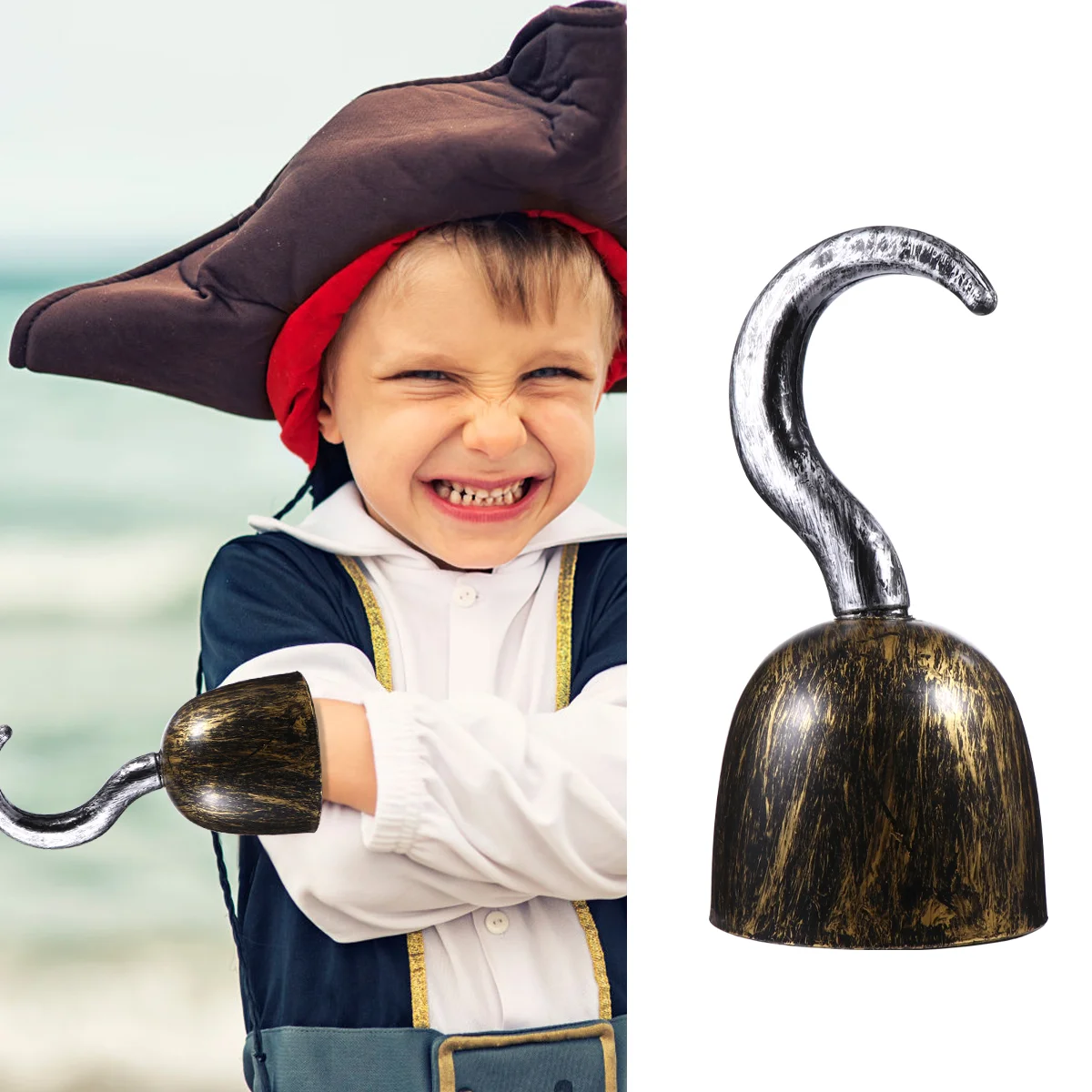 3 Pcs Plastic Pirate Hooks Bulk Gifts Captain Hook Halloween Decoration  Hooks Pirate Hook Props Bronze Pirate Hooks