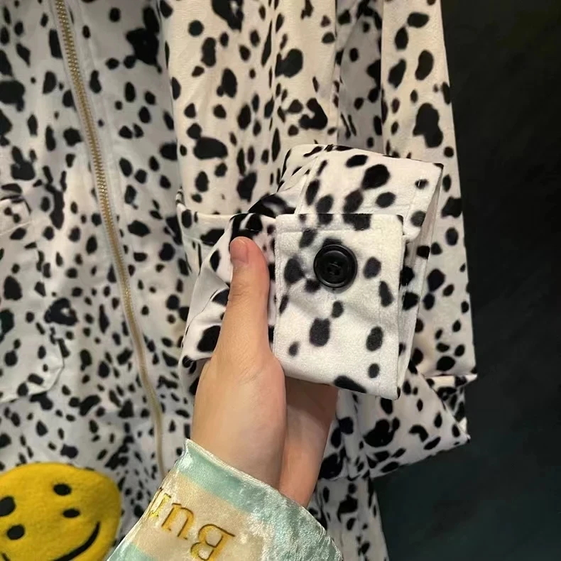 Free shipping spot leopard print CPFM men's jacket with loose zipper XYZ women's street clothing