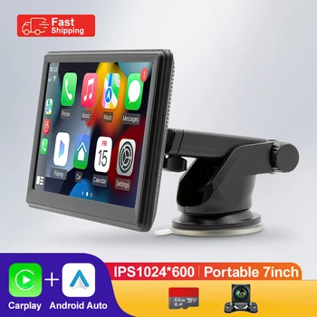 Portable Touch Screen 7inch IPS CarPlay Android Auto Car Radio Multimedia Video Player GPS Navigation Wifi Rear View Camera 1