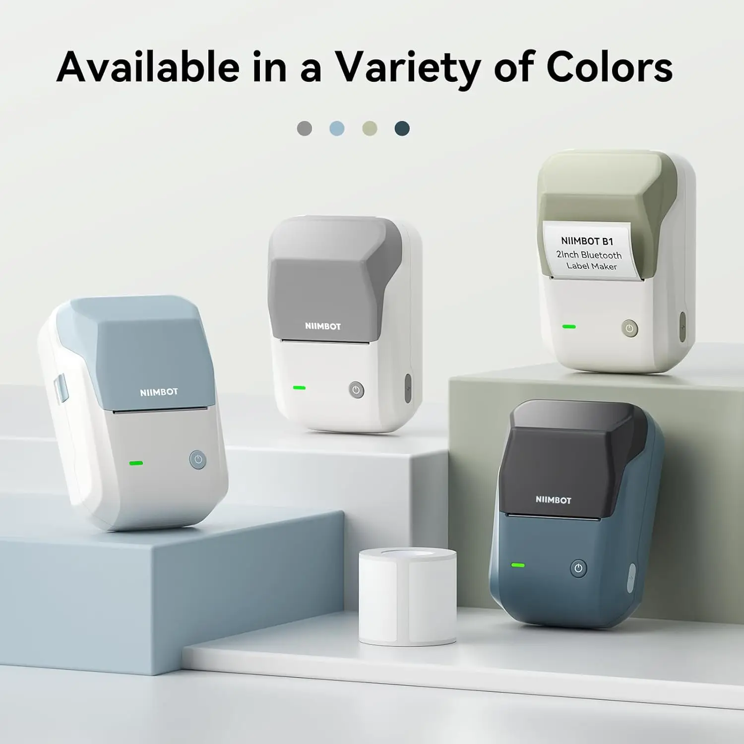 NIIMBOT B1 Portable Thermal Printer With Tapes 2 Inch Adhesive Label Machine Mini Bluetooth Sticker Maker Waterproof Labels Roll view 2