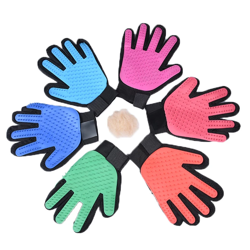 1PC Cat Hair Remove Gloves Rubber Grooming Glove Cat Hair Deshedding Brush Gloves Dogs Bath Cleaning Supplies Animal Combs