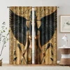 2pcs, Curtains&Window Treatment 2D print with the goddess Isis_ pharaohs and hieroglyphics Polyester (without rod) Festive Use 2