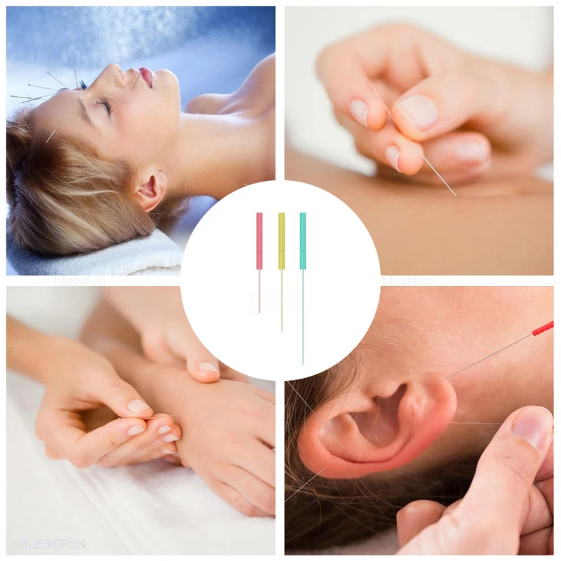 500Pcs Sterile Acupuncture Needle with Tube Plastic Handle Micro Needle Beauty Massage 0.12/0.14/0.16/0.18/0.20