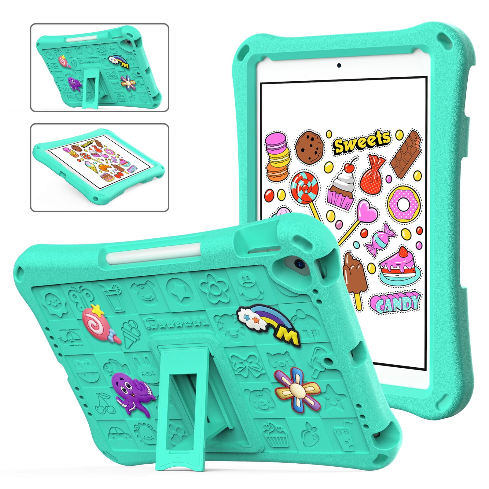 Shockproof Kids iPad Case with Stand, Handle & Pencil Holder