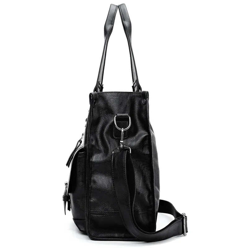 男性用多機能PUレザーブリーフケース クロスオーバーバッグ 大型ビジネスバッグ ジッパー式ショルダーバッグ  ファッション 男性用多機能PUレザーブリーフケース,クロスオーバーバッグ,大型