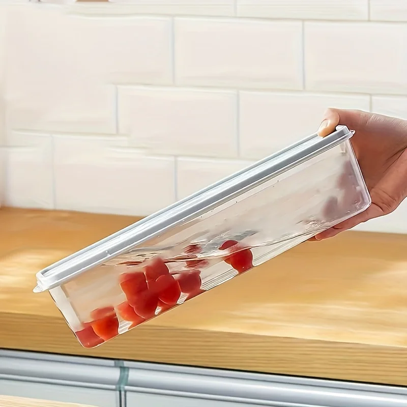 Reusable plastic vegetable storage container, square, hand wash, multi-purpose, clamshell, crisper, suitable for herbs 4