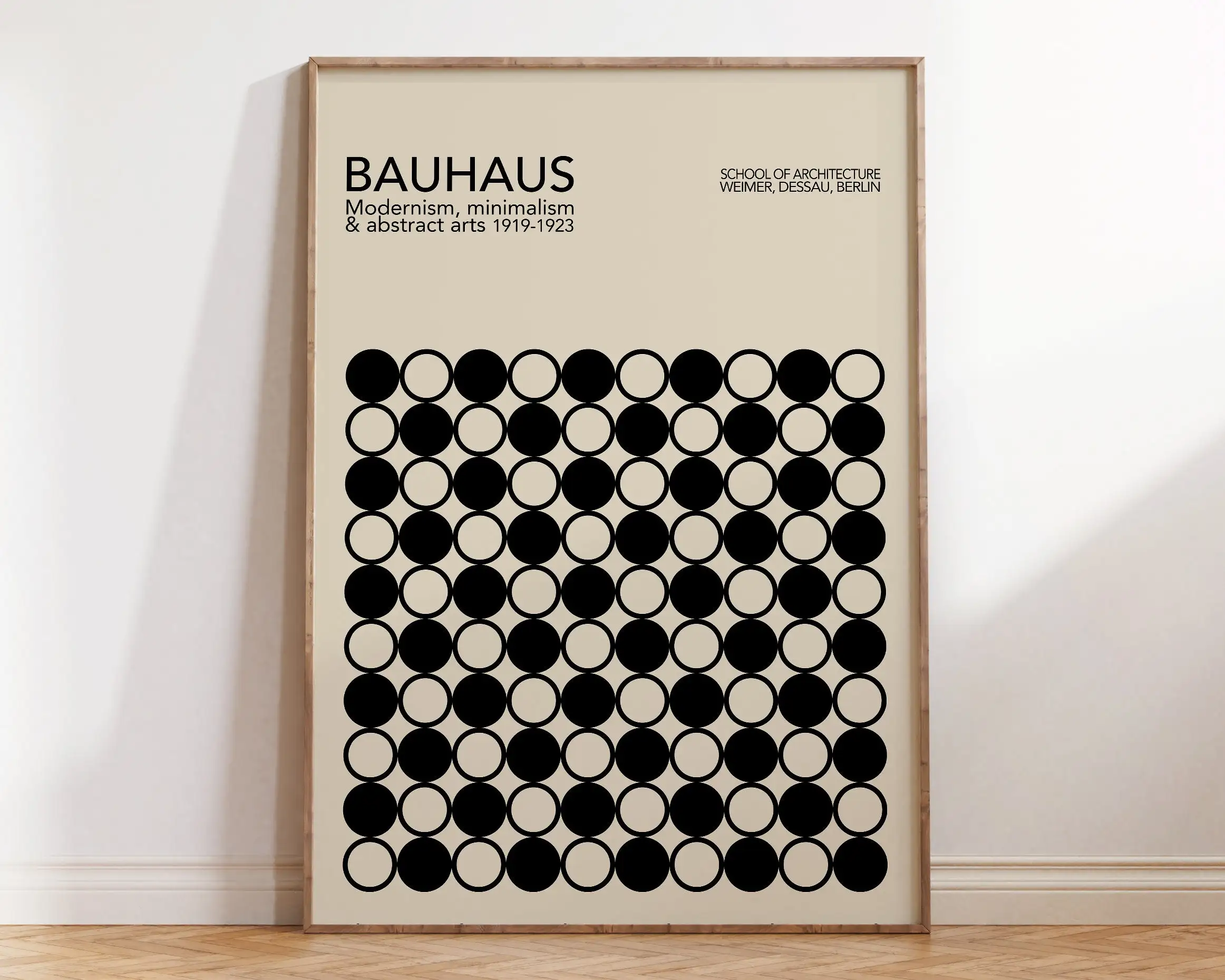 Modernist Bauhaus Geometric Canvas Poster Retro Mid Century Home Decor Wall Art