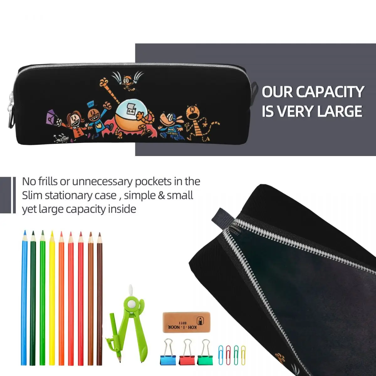 Dog Man Dogman Movie Comic Pencil Case Fashion Cartoon Animals Pen Box Bag Girl Boy Large Storage School Supplies Pencil Box
