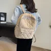 Women Casual Puffer Knapsack Large Capacity Quilted Laptop Backpack Solid Color Quilted Daypack Soft for Travel Working Vacation 3