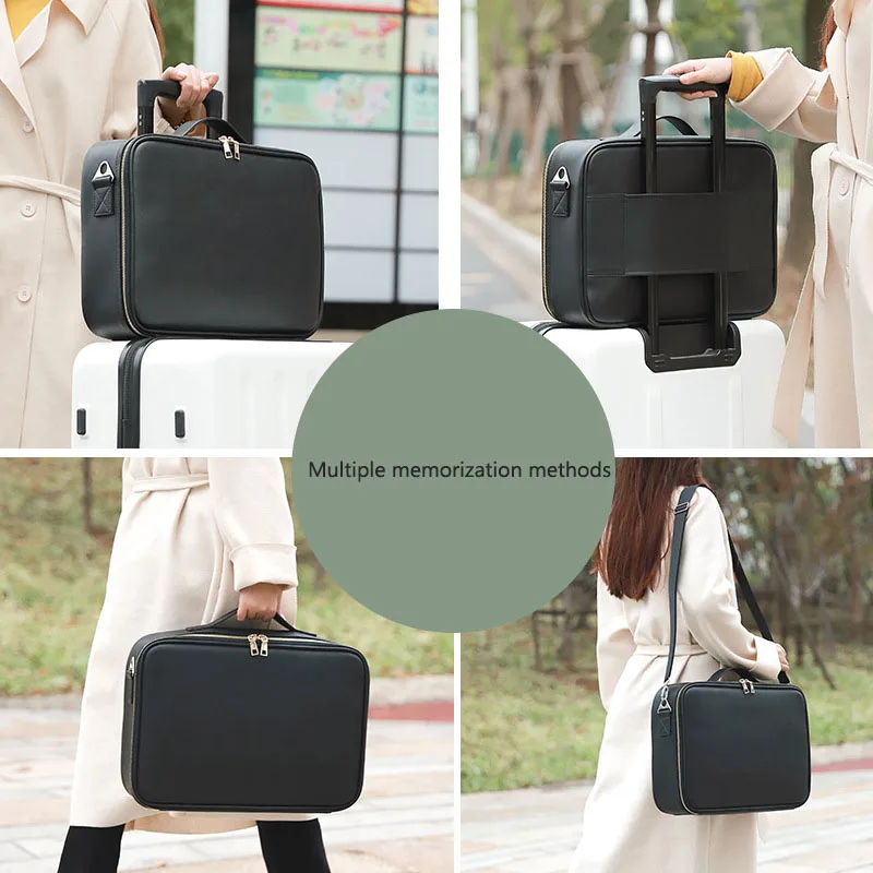 Professional Cosmetic Bag for Women Leather Travel Makeup Case Female Large Capacity Beauty Tool Makeup Brush Artist Make Up Box 6