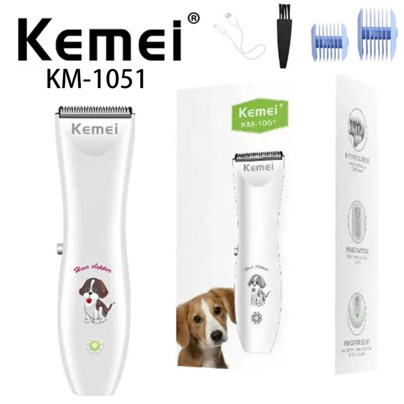 Pet Shaving Trimmer Cat&Dog Hair Trimmer Shaver Kemei km-1051 USB Charging Professional Pet Grooming Set Electric Pet Clipper