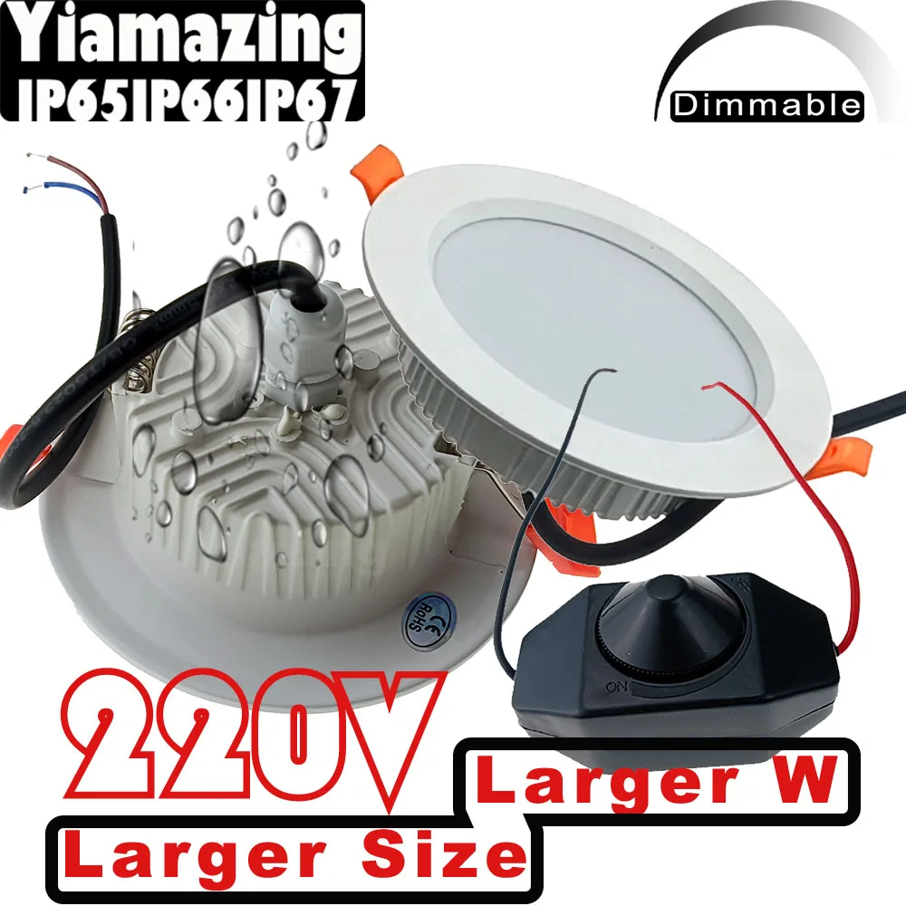 24W 30W 220V IP65 IP66 IP67 Outdoor Waterproof LED Downlight 5W 7W 9W 12W 15W 18W Bathroom Toilet Eaves Ceiling Lamp Spot Light
