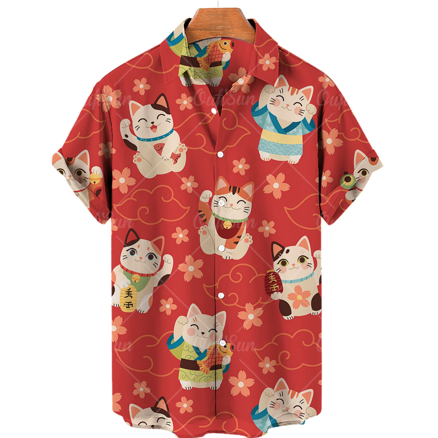 

Cat Pattern Oversized Men's Hawaiian Dazn Shirts Floral Masculina Medusa Camisa Social For Cartoon Graffiti Print Clothing New