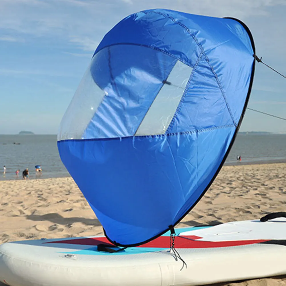 Sup Surfboard Accessories Downwind Paddle Inflatable Canoe Drag Sail Kayak Accessories With Transparent Window Folding Thruster 2