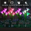 Outdoor Solar Lights 2Pack Solar Garden Lamp with Bigger Lily Flowers Waterproof 7Color Changing Lights Patio Yard Garden Decor 5
