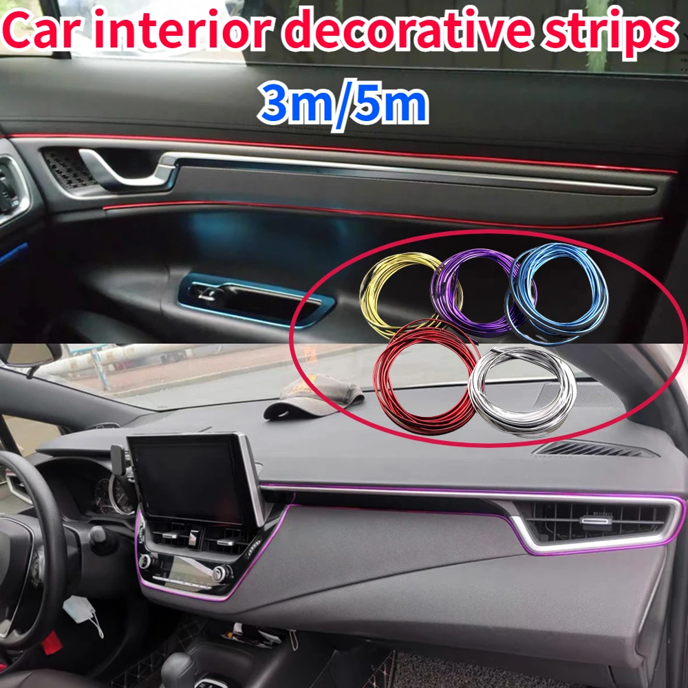 

3m/5m Cars Decorative Strips Car Interior Decoration Line Modification Door Gap Strip Line Dashboard Decorative Strips