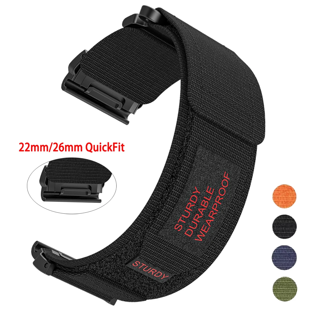 QuickFit Woven Watch Band, Adjustable Strap, 22mm/26mm