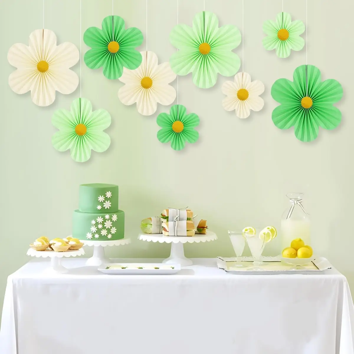 9PCS Paper Flowers Decorations Party Paper Fans Floral Pom Poms Floral Backdrop Decor For Weddings Birthday Party Decorations – Detail 13