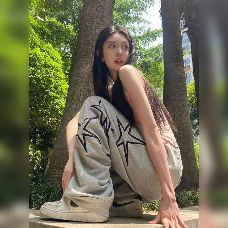 

Women Print Pants Wide Leg Trousers Summer Street Straight Harajuku Kawaii Vintage Y2k Clothes Casual High Waist Trouser Suits