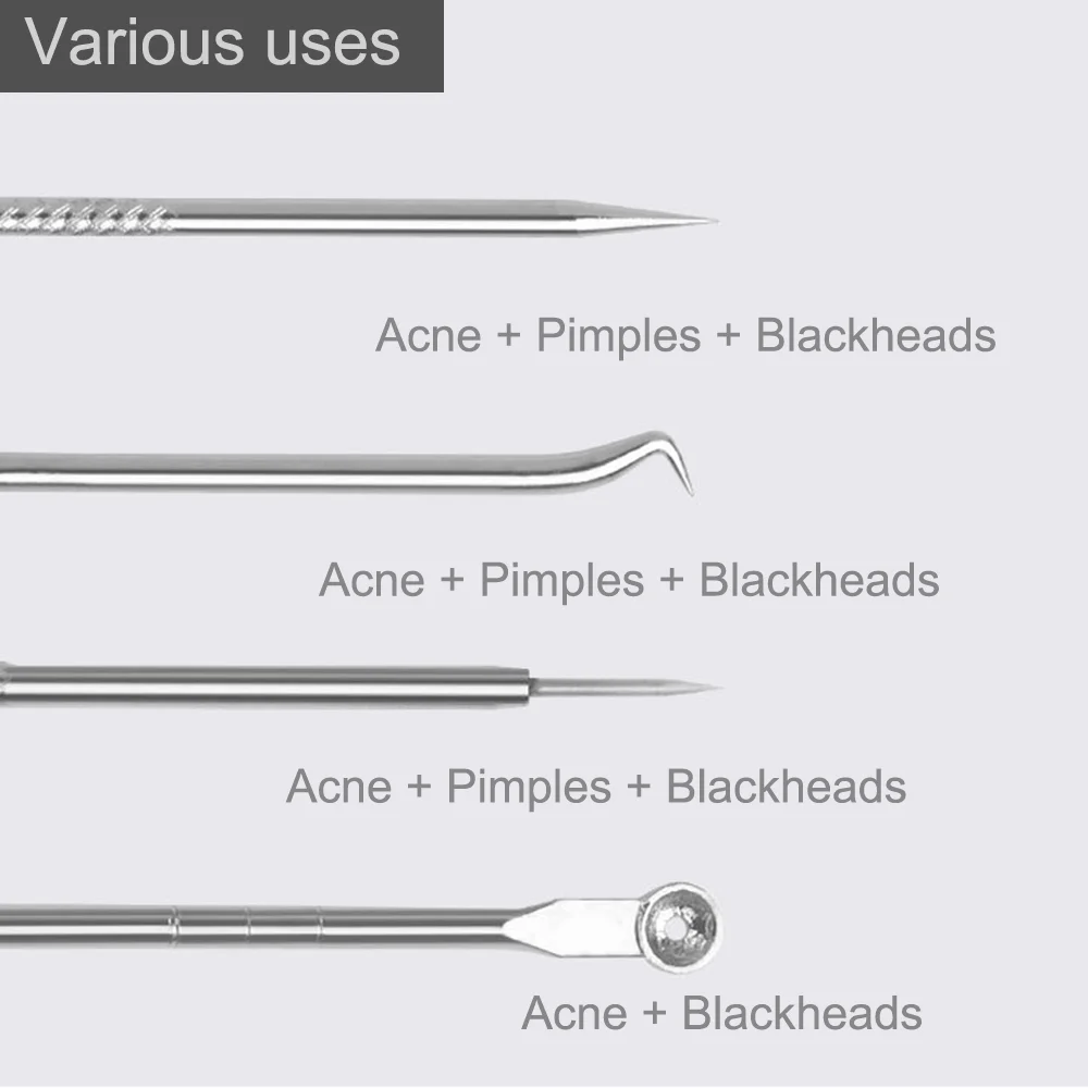 Blackhead Acne Remover Set 4-Piece Acne Needle Double-Head Needle Pore Cleaner Tool