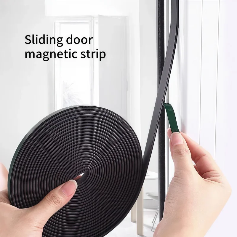 1-5 Meters/lot wardrobe door magnetic self-adhesive sealing strip door dustproof anti-collision rubber magnet sealing strip Door seal strip sealing strip tape sealing strip rubber seal strip rubber door weatherstripping door weatherstripping door draft stopper silicone seal strip