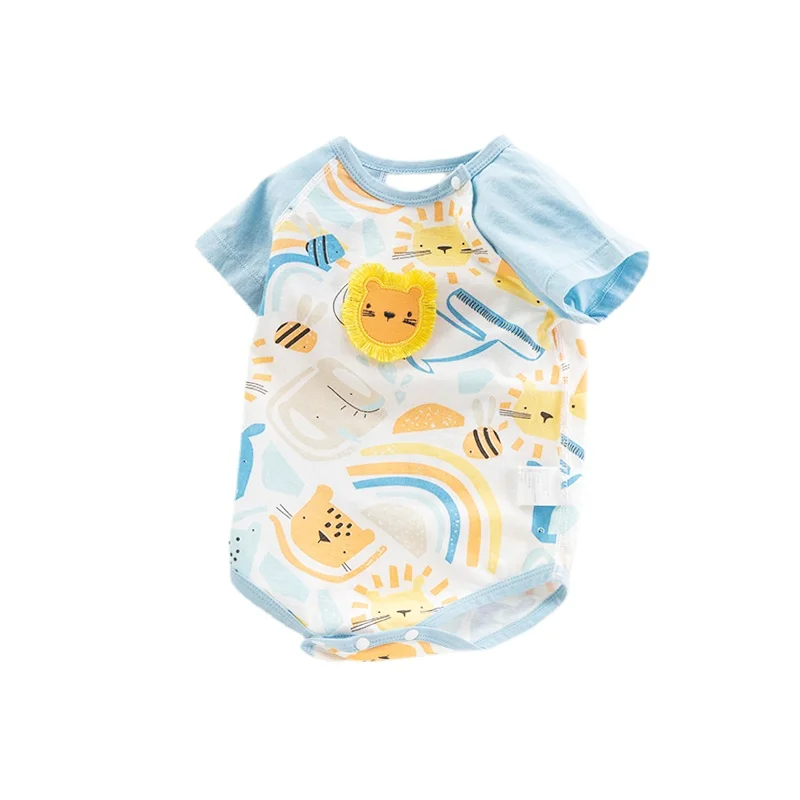 Zl Baby Jumpsuit Summer Clothes Baby Boy Cotton Short Sleeve Onesie