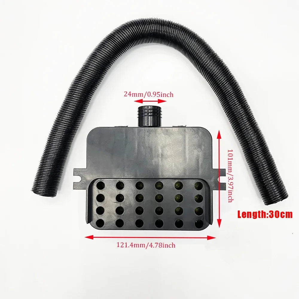 XhuangTech 25mm Flexible Stainless Steel Exhaust Pipe For Diesel Air Heater - Comes With 2 Clamps, 100cm Length, Silver - Perfect For Cars, Trucks & SUVs