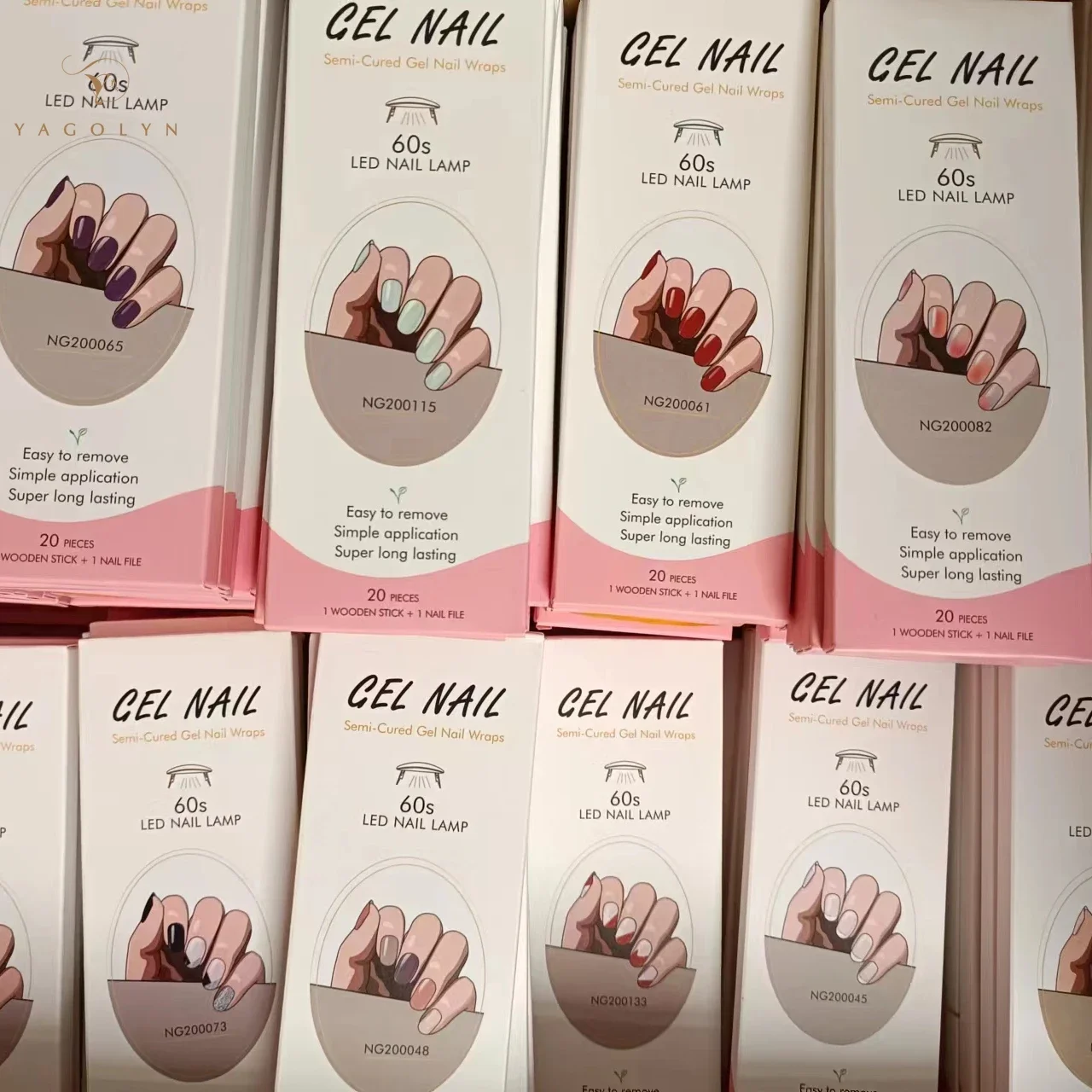 16/18/20Tips French Gel Nail Strips Patch Sliders Adhesive Waterproof Long Lasting Full Cover Gel Nail Stcikers UV Lamp Need 6