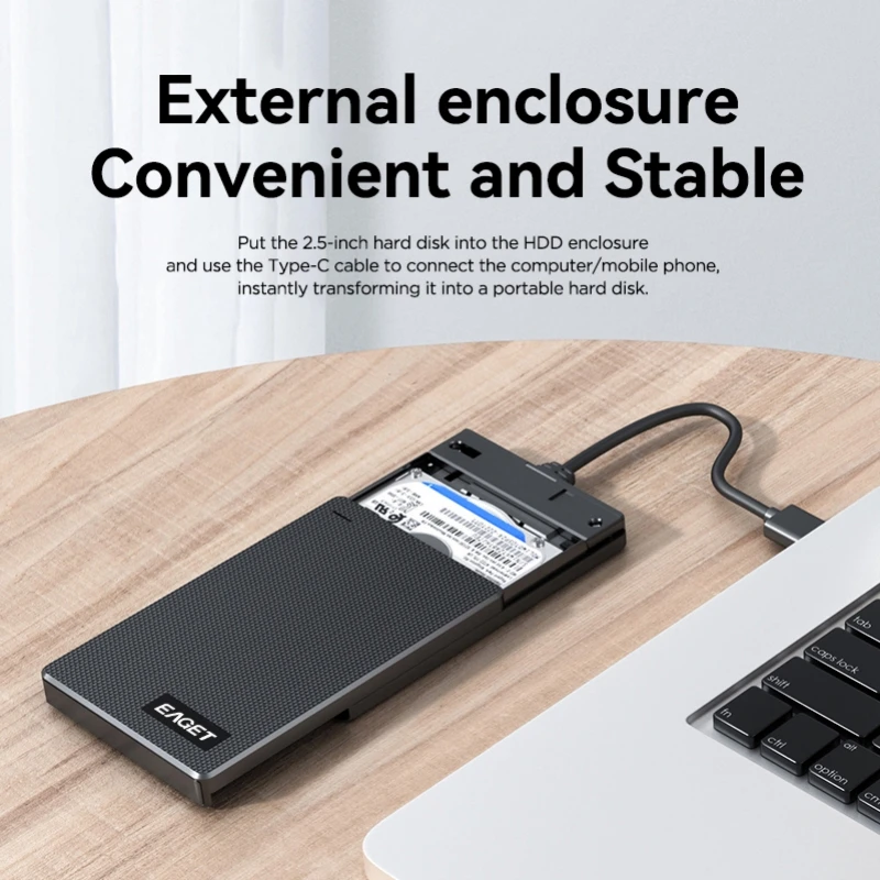 EAGET HDD ケース 2.5 インチ USB 3.0 SDD HDD エンクロージャ