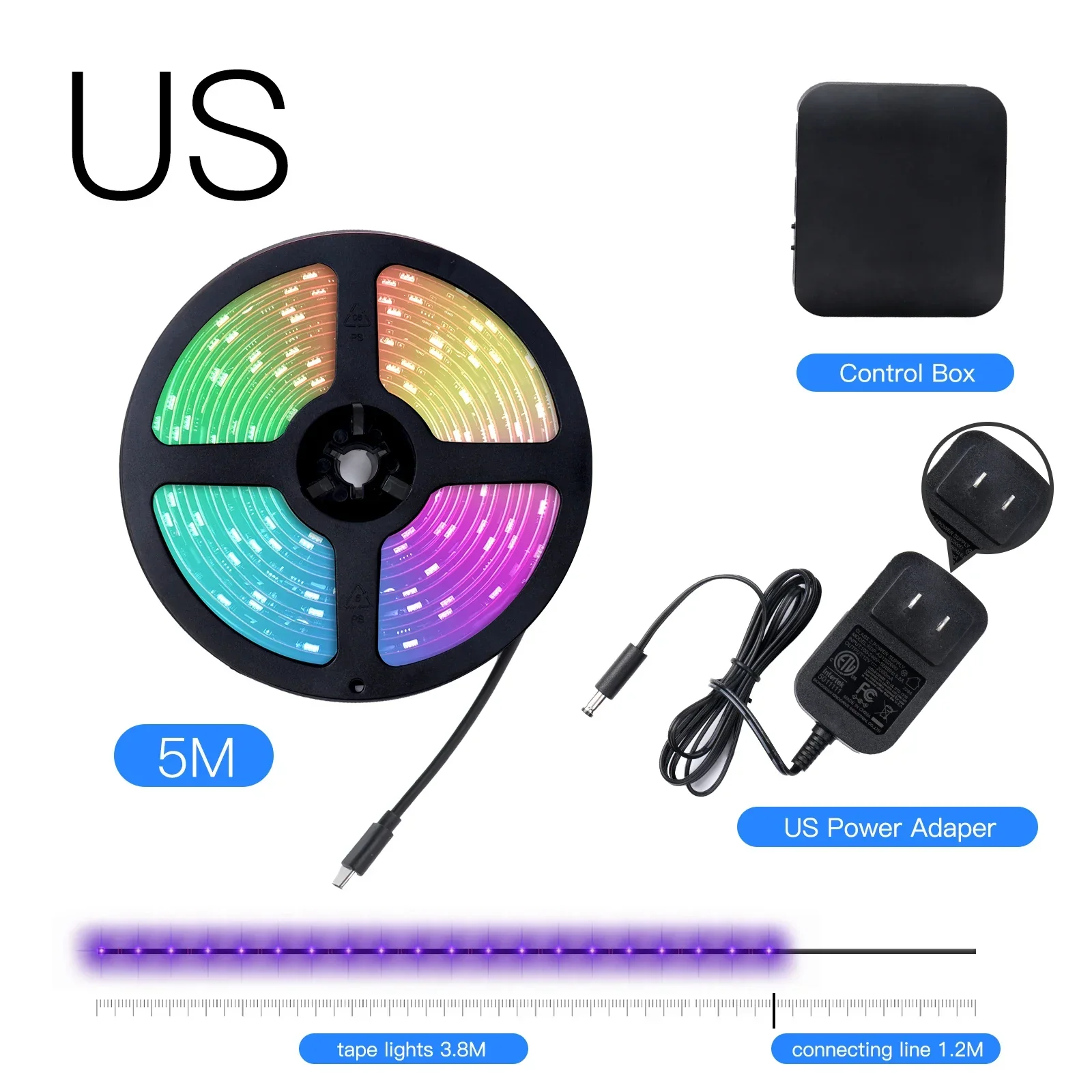 Smart WiFi RGB Led Kit compatible with  Echo devices