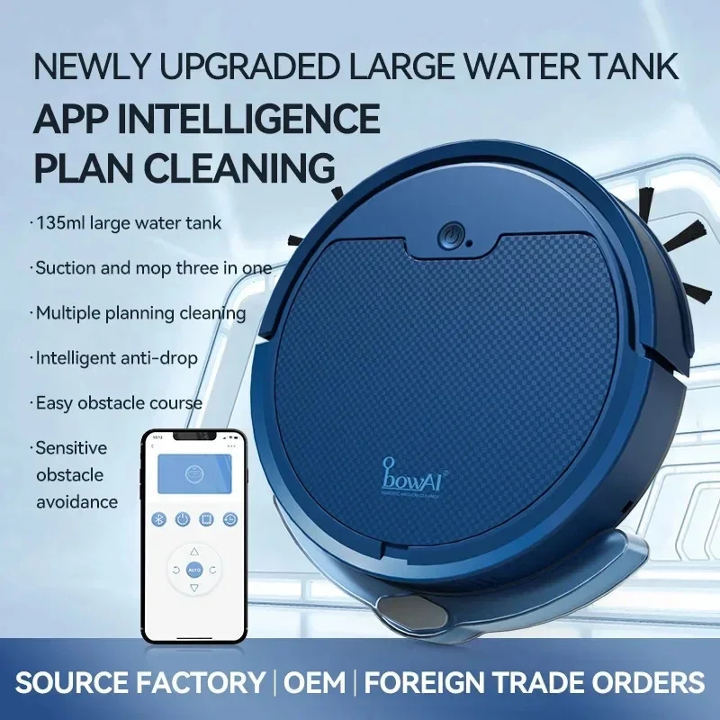 Obowal Sweeping Robot Vacuum Cleaner APP Control Automatic Water Tank Sweep & Wet Mopping Vacuum Cleaner Mute Pet Hair For Home robot vacuum cleaner