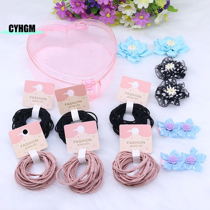 wholesale Fashion New Girls flowers Hair Accessories set gift Elastic hair band women's Hairpins Headband Lovely Barrettes J01