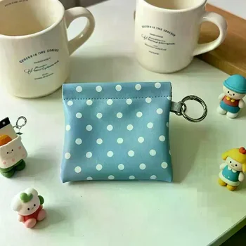 Portamonete in Pelle PU a Pois, Design Sottile e Portatile con Portachiavi per Donne, Adatto per Borse e Pochette, Uso Quotidiano Casual