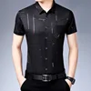 New Men's Business Casual Short Sleeved Shirt No Iron and Wrinkle Resistant Top 5