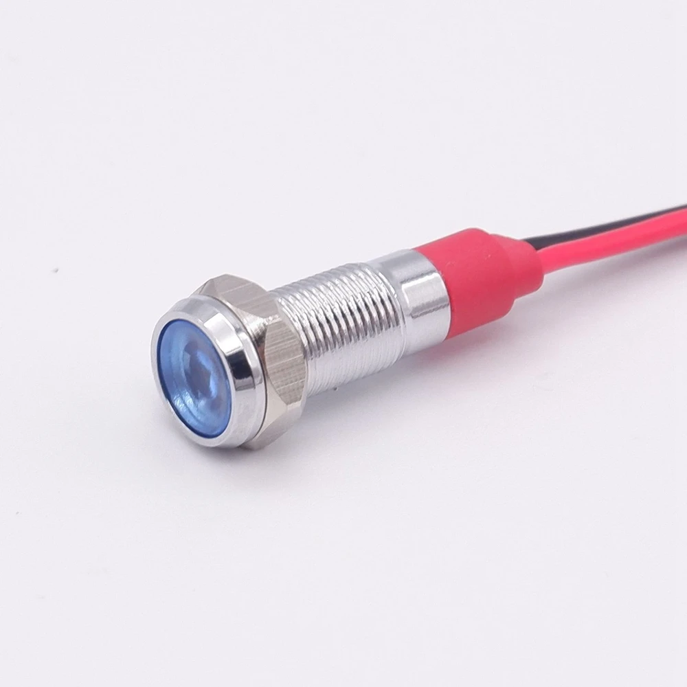1PC 6mm LED 금속 표시 등 파일럿 경고 신호 램프 미니 6V 5V12V 24V 220v 와이어 레드 오렌지 블루 그린 화이트