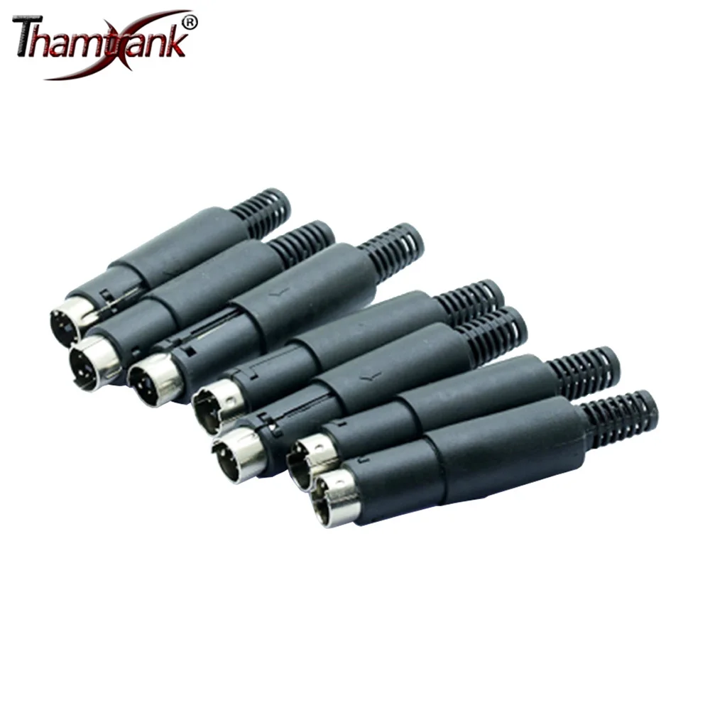 Conector Mini Din Pinos Din Plugue Macho com Cabo de Plástico Din Adaptador Conector Cabos de Solda Diy 10 Peças Lote