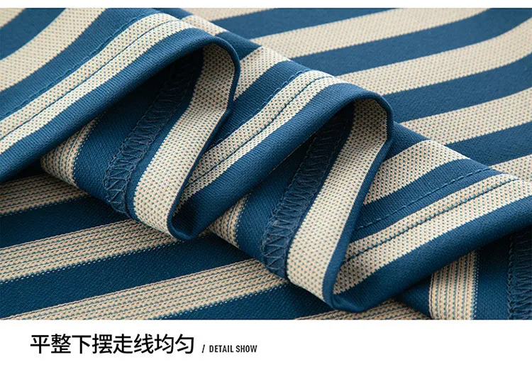 Men Striped Short Sleeve Polo Shirt Business Collar Casual Breathable Comfortable Top 16 undefined