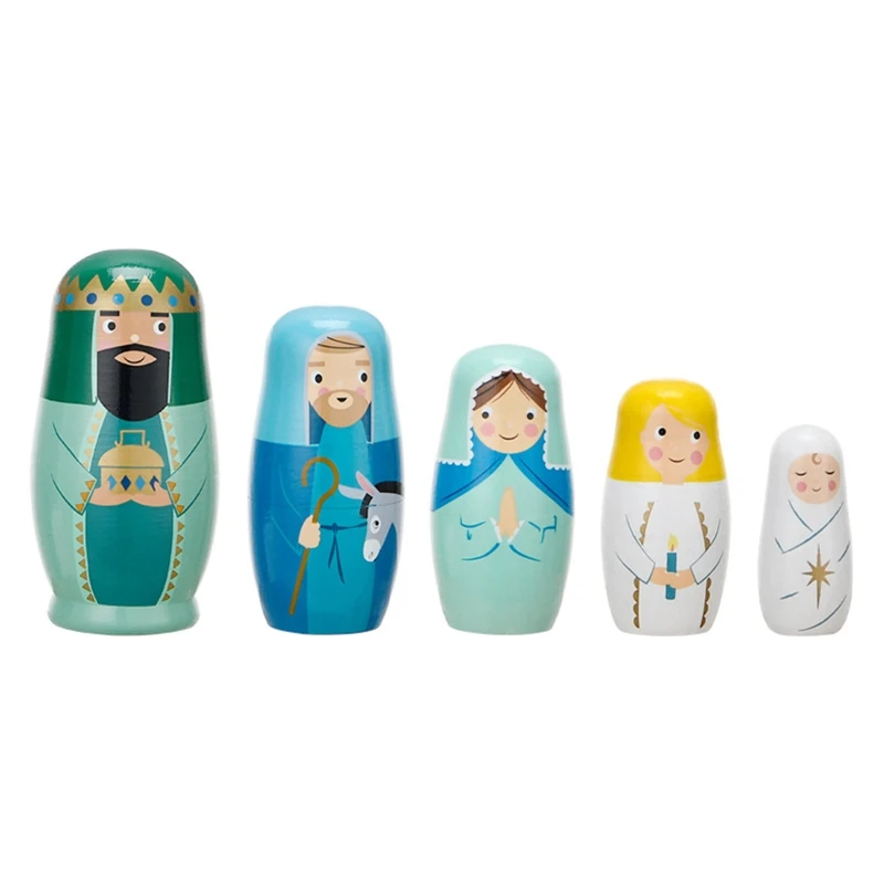 HUYU 5 Pieces Matryoshka King Children's Brain Game Educational Toy with Variety Color Portable Educational Toys Easter Gift