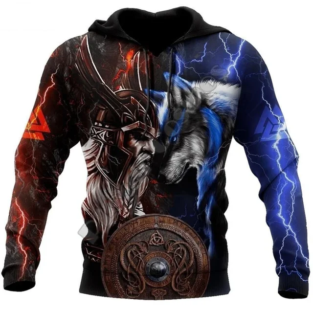 thumbnail image 1 of Sudadera con capucha con estampado 3D de lobo para hombre, moda de primavera y otoño, unisex, informal, chaqueta, ropa de calle, abrigo, 4XL, 1 of 5