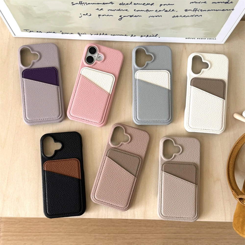 Vibrant Candy Color Wallet Phone Case with Soft-Touch Back Cover