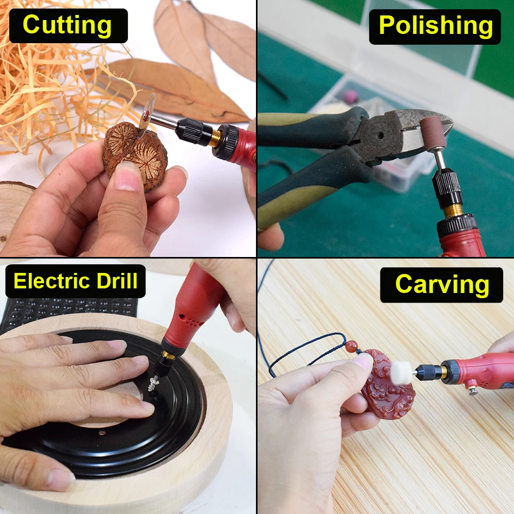 NEWACALOX Variable Speed Mini Rotary Tool Kit USB Charging Electric Drill Engraving Pen for Polishing Carving Sanding Cutting 6