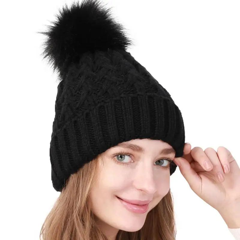 

Heated Hat Efficient Heat Transfer Heated Hat Women Rechargeable Warm Winter Hat Knit Skull Outdoor Sports Heated Beanies