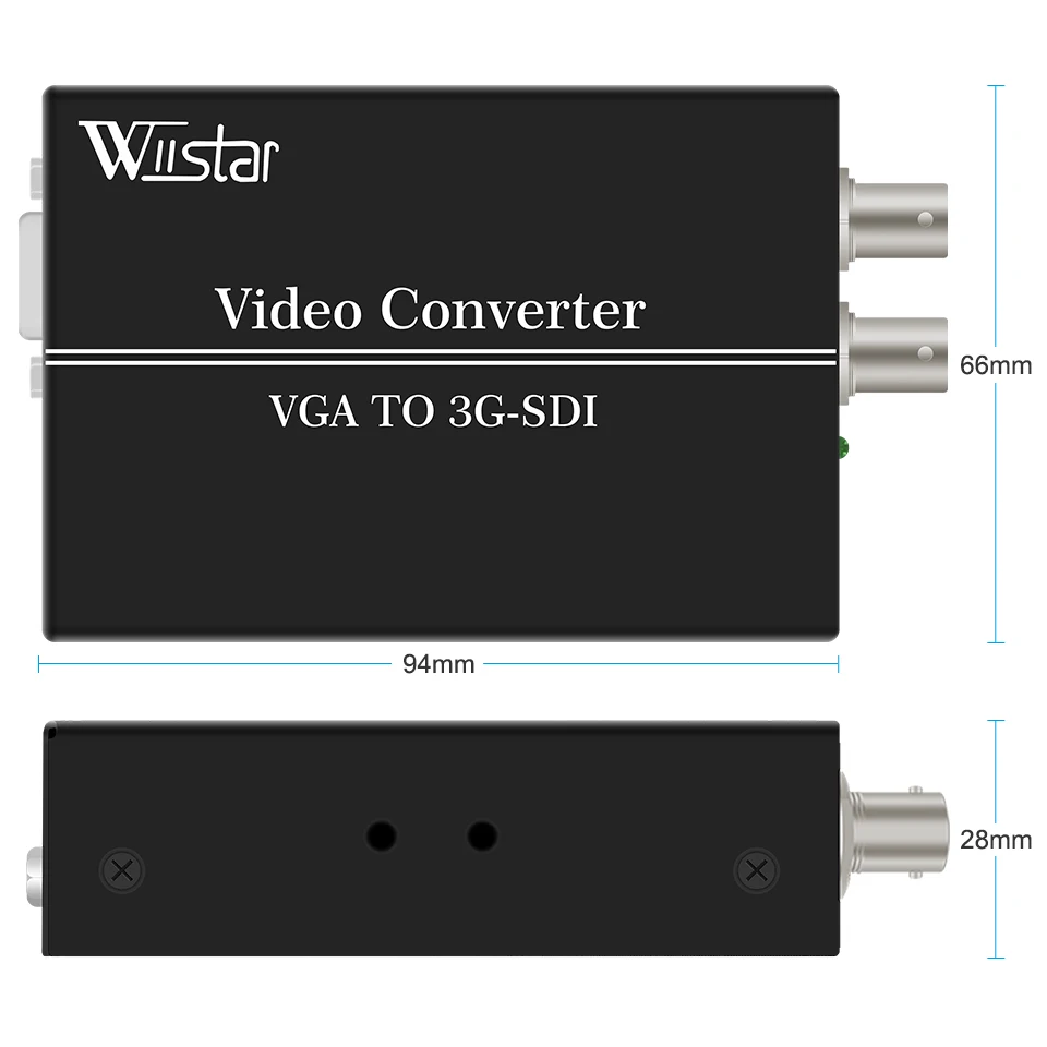 Wiistar VGA To 3G-SDI converter SCALER 1080P Broadcast General Display VGA+AUDIO TO SDI Video Audio Converter for Monitor PC